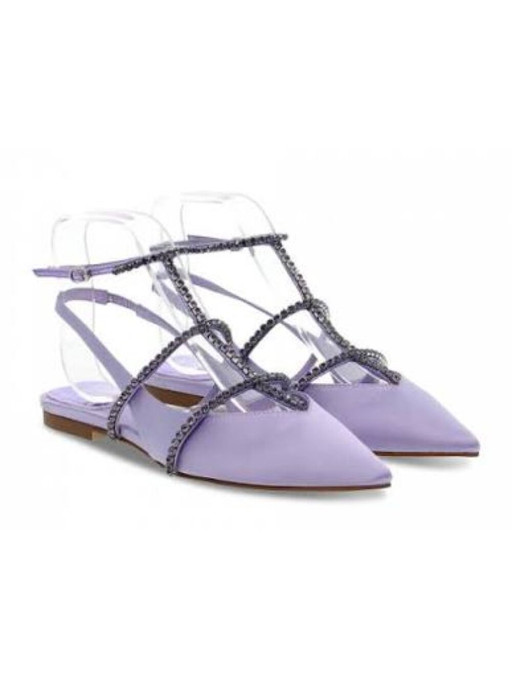 New Jeffrey Campbell PRISTINA Lilac Crystal & Satin Pointy Flats 7.5 $200